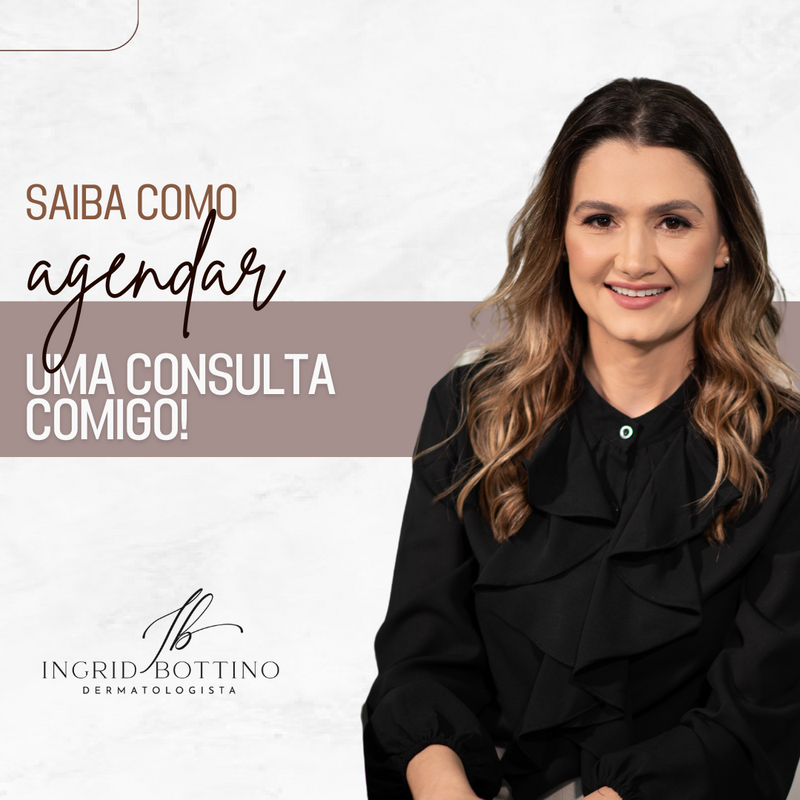 Post para dermatologista Ingrid Bottino: paleta neutra e composição em mármore