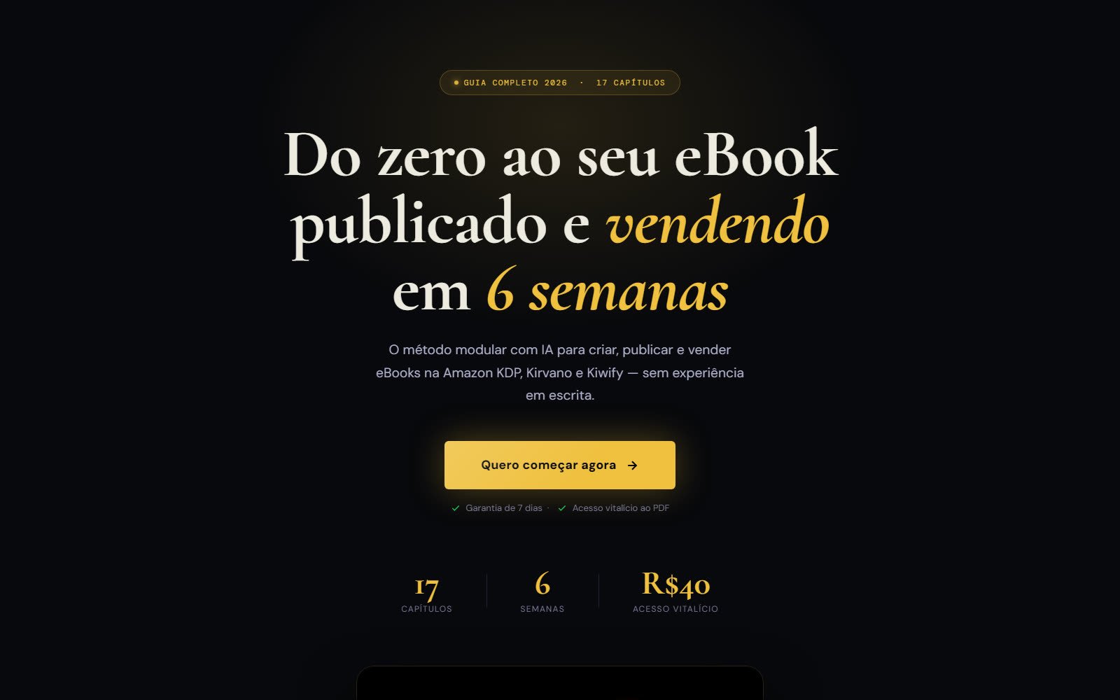 Preview do site Como Criar e Vender eBooks com IA
