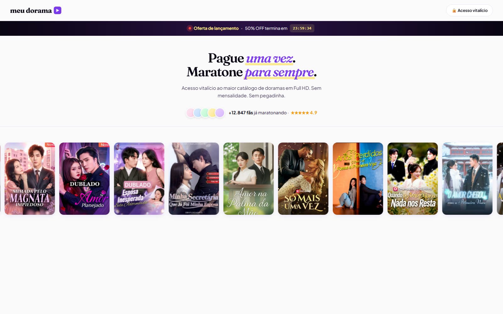 Preview do site MeuDorama